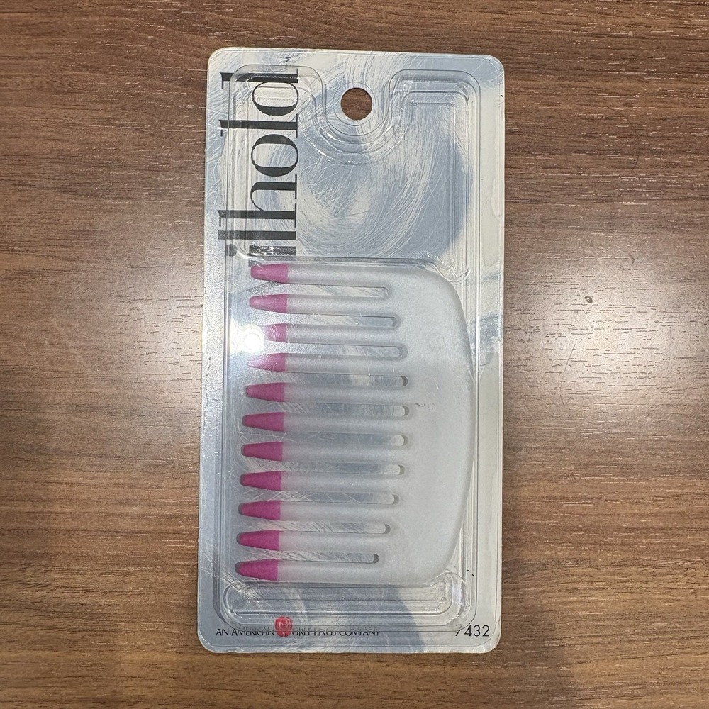 Vintage Wilhold Mini Hair Lift Pick Comb White Hot Pink Colour Dip Sealed 7432
